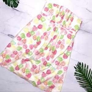 VTG Lilly Pulitzer Strapless Dress Clam Digger Print